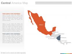 Maps of central american america region countries in powerpoint