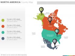 Maps of north america continent region countries in powerpoint