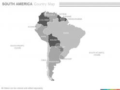 Maps of south america continent countries in powerpoint