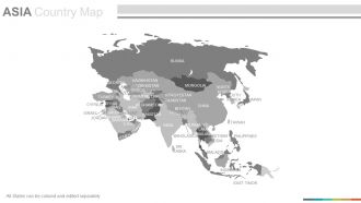Maps of the asian asia continent countries in powerpoint