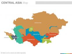 Maps of the central asia region continent countries in powerpoint