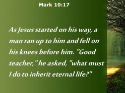 Mark 10 17 as jesus started on his way powerpoint church sermon