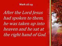 Mark 16 19 the right hand of god powerpoint church sermon