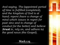 Mark 1 15 repent and believe the good power powerpoint church sermon