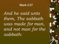 Mark 2 27 the sabbath was made for people powerpoint church sermon
