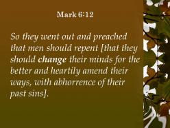 Mark 6 12 they went out and preached powerpoint church sermon