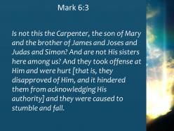 Mark 6 3 they took offense at him powerpoint church sermon