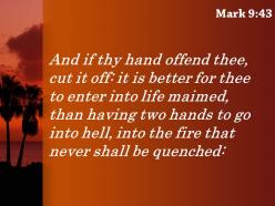 Mark 9 43 where the fire never goes out powerpoint church sermon