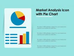 Market analysis icon with pie chart