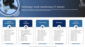 Market Analysis Of Information Technology Technology Trends Transforming It Industry