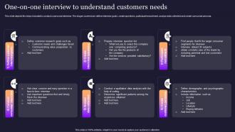 Market Analysis One On One Interview To Understand Customers Needs