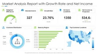 Market analysis report with growth rate and net income
