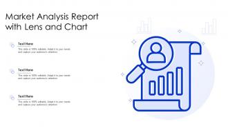 Market analysis report with lens and chart