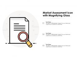 Market assessment icon with magnifying glass