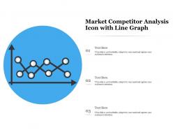 Market competitor analysis icon with line graph