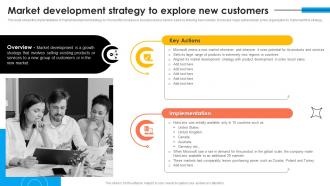 Market Development Strategy To Explore Microsoft Strategy Continuous Business Growth Strategy Ss
