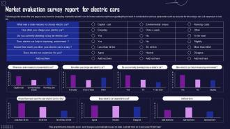 Market Evaluation Survey Report For Electric Cars