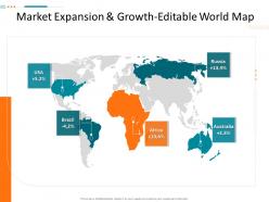 Market expansion and growth editable world map corporate tactical action plan template company
