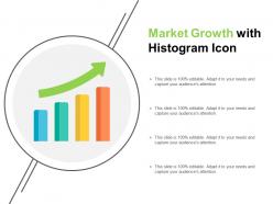 Market growth with histogram icon