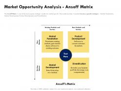 Market opportunity analysis ansoff matrix diversification powerpoint presentation gallery portrait