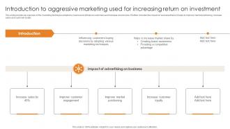 Market Penetration For Business Introduction To Aggressive Marketing Used For Increasing Strategy SS V