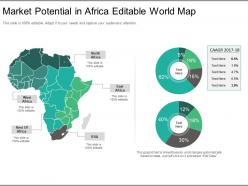 Market potential in africa editable world map ppt model