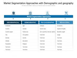 Market segmentation approaches with demographic and geography