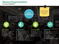 Market segmentation consumer markets geographic demographic psychographic behavioral