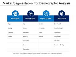Market segmentation for demographic analysis