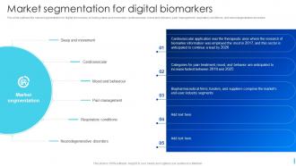 Market Segmentation For Digital Biomarkers Ppt Powerpoint Presentation Ideas Display