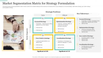 Market Segmentation Matrix For Strategy Formulation