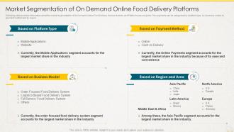 Market segmentation of on demand online food delivery platforms