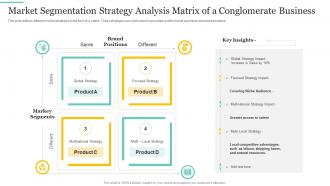 Market Segmentation Strategy Analysis Matrix Of A Conglomerate Business