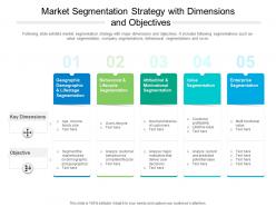 Market Segmentation Strategy With Dimensions And Objectives