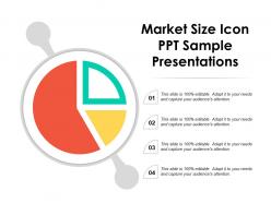 Market size icon ppt sample presentations