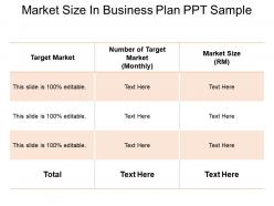 Market size in business plan ppt sample