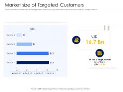 Market size of targeted customers alternative financing pitch deck ppt icon slides