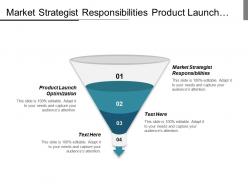 Market strategist responsibilities product launch optimization artificial intelligence reporting cpb