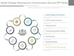 Market strategy development communication success ppt slides