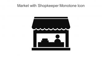Market With Shopkeeper Monotone Icon In Powerpoint Pptx Png And Editable Eps Format