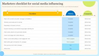 Marketers Checklist For Social Media Internet Marketing Techniques For Effective Promotional
