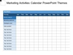 Marketing activities calendar powerpoint themes