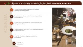 Marketing Activities For Fast Food Restaurant Promotion Powerpoint Presentation Slides Image Slides