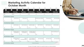 Marketing Activity Calendar For October Month