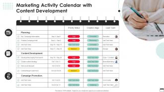 Marketing Activity Calendar With Content Development