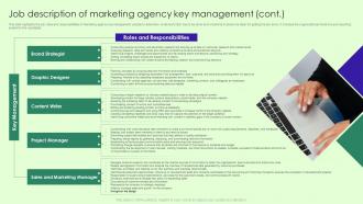 Marketing Agency Business Plan Job Description Of Marketing Agency Key Management BP SS Attractive Best