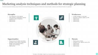 Marketing Analysis Techniques And Methods For Strategic Planning