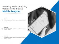 Marketing analyst analyzing website traffic through mobile analytics
