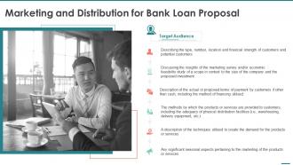Marketing and distribution for bank loan proposal ppt slides styles