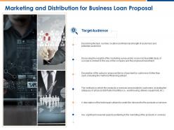 Marketing and distribution for business loan proposal ppt powerpoint presentation good